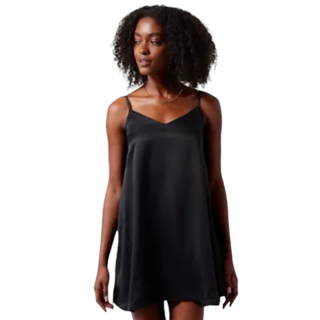 New Athleta Xs Chemise Slip Dress Black Adjustable Straps